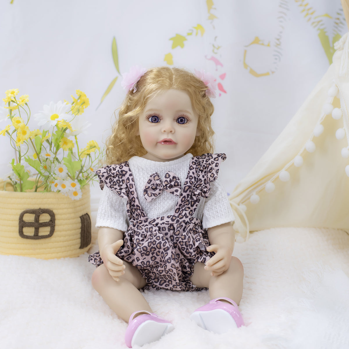 22-Zoll lebensechte Reborn-Puppe mit Ganzkörper-Vinyl, süße Geschenkidee für Kinder und Erwachsene zu besonderen Anlässen