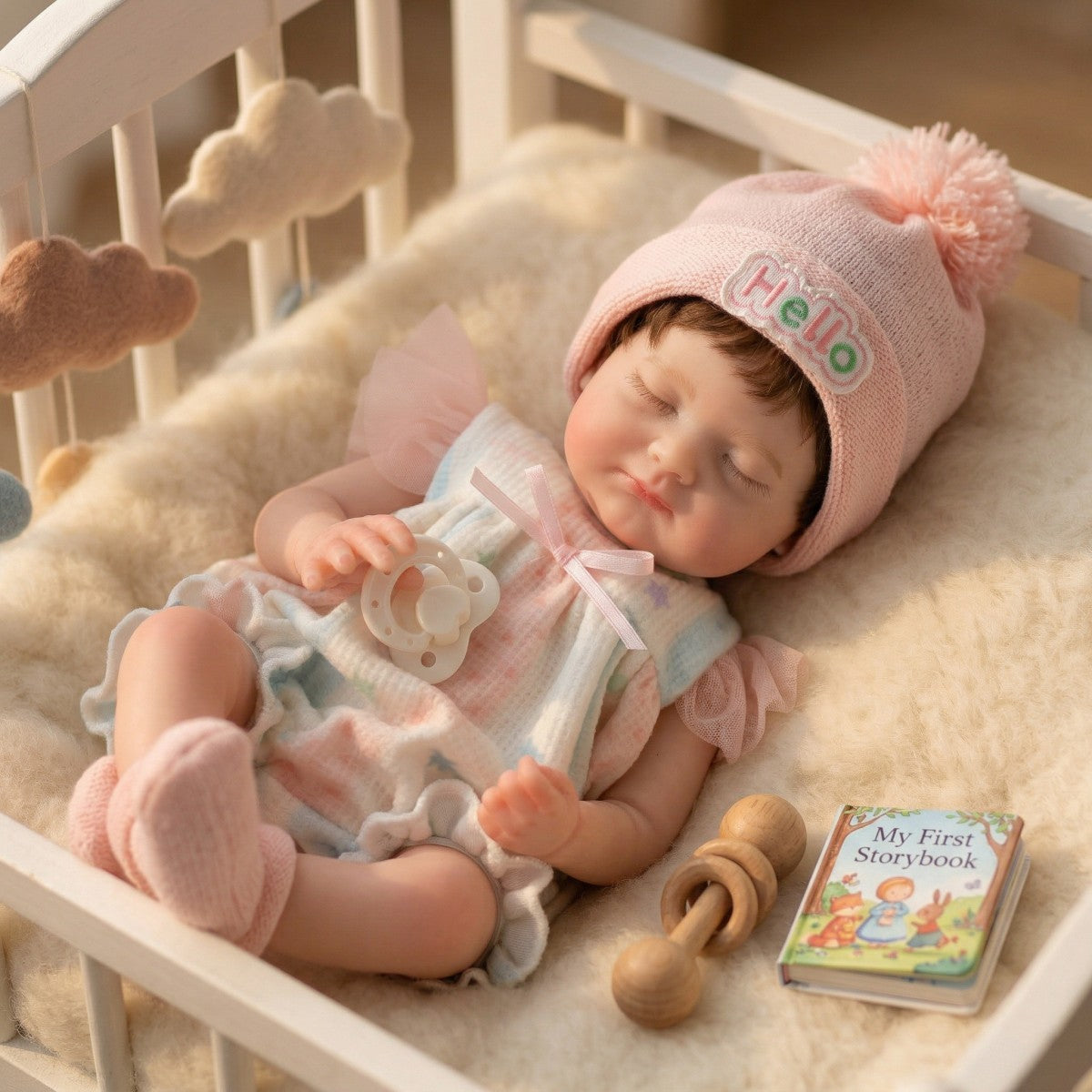 12-Zoll-Reborn-Puppe aus massivem Silikon, 30 cm, Simulationsbaby, echtes Hautgefühl, geschlossene Augen, umkleidbare Puppe