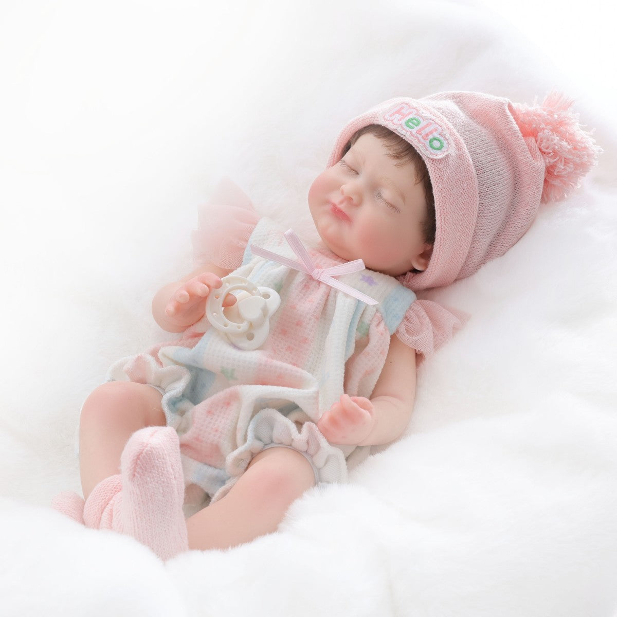 12-Zoll-Reborn-Puppe aus massivem Silikon, 30 cm, Simulationsbaby, echtes Hautgefühl, geschlossene Augen, umkleidbare Puppe