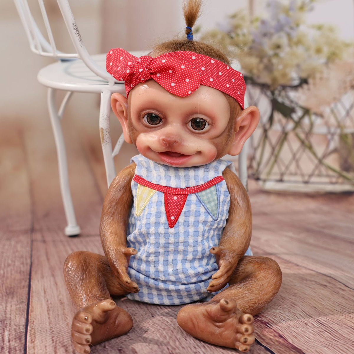 13 Zoll Ganzkörper weiche Silikon realistische Reborn Baby-Affe Silikonpuppe handgefertigtes hochwertiges Spielzeug Kindergeschenk