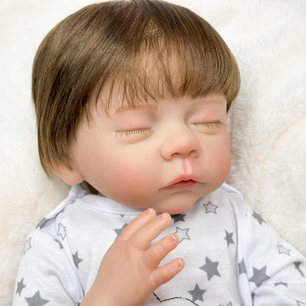 Sentimentales Weihnachtsgeschenk, 45 cm große Reborn-Puppe aus Vollvinyl, realistischer Baby-Begleiter für Kinder und Erwachsene