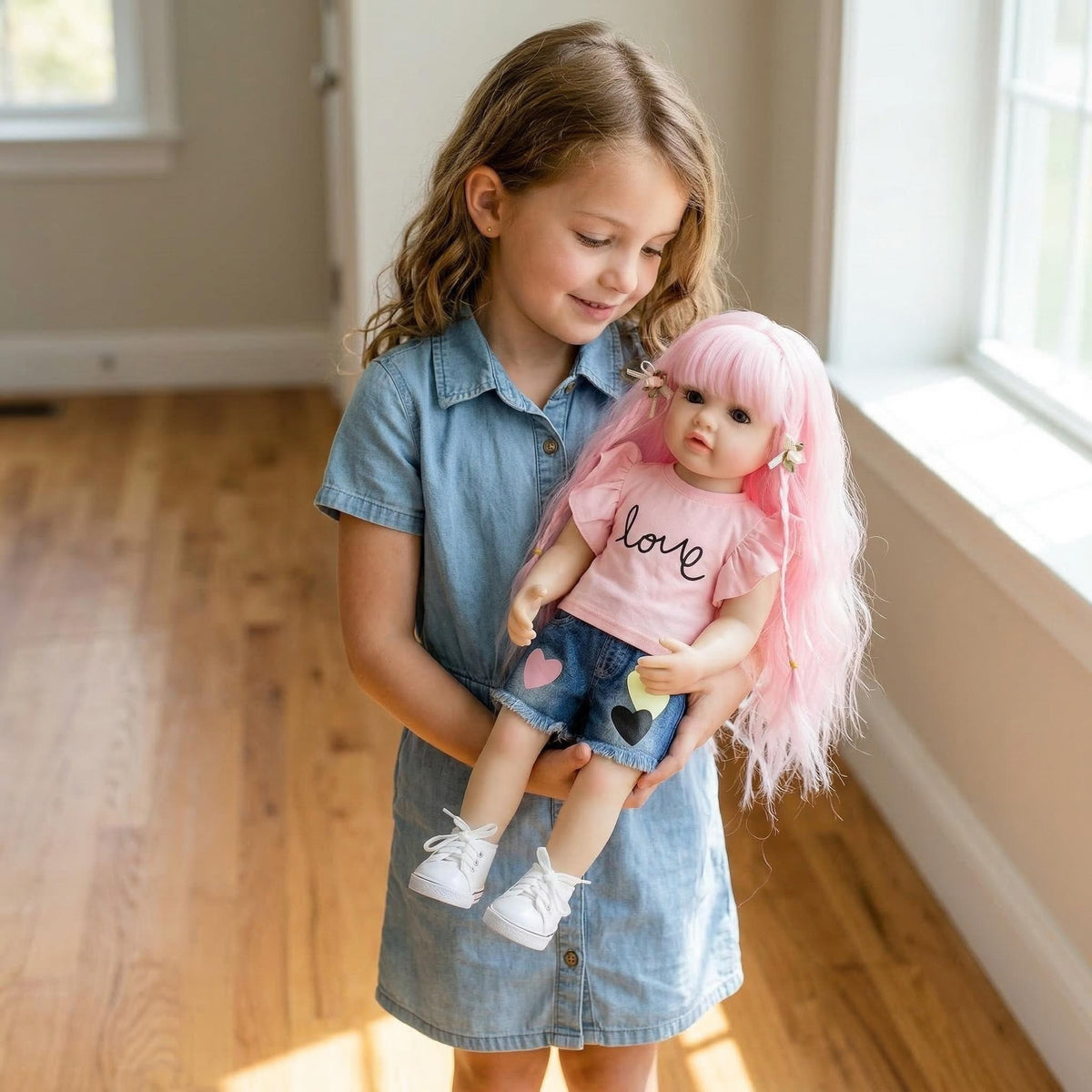 22 Zoll herzförmige Jeansshorts Betty Simulations-Wiedergeburts-Puppe Reborn-Puppe