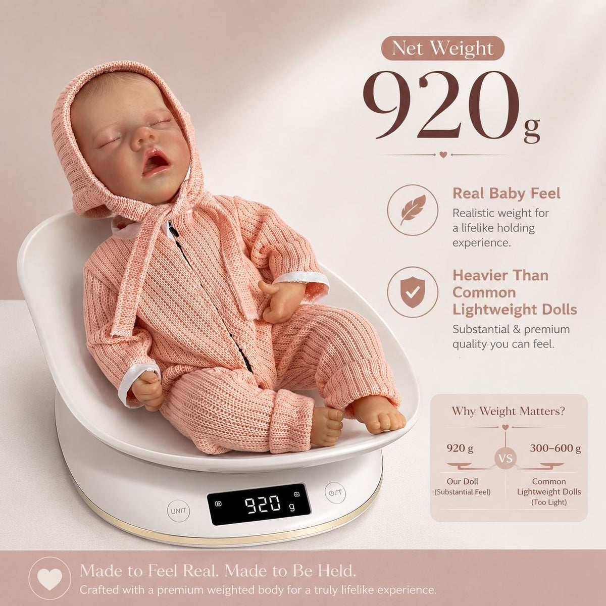 Weiche, realistische 18-Zoll-Babypuppe aus Vollvinyl, Begleiter für jedes Alter als Geschenk zu festlichen Anlässen