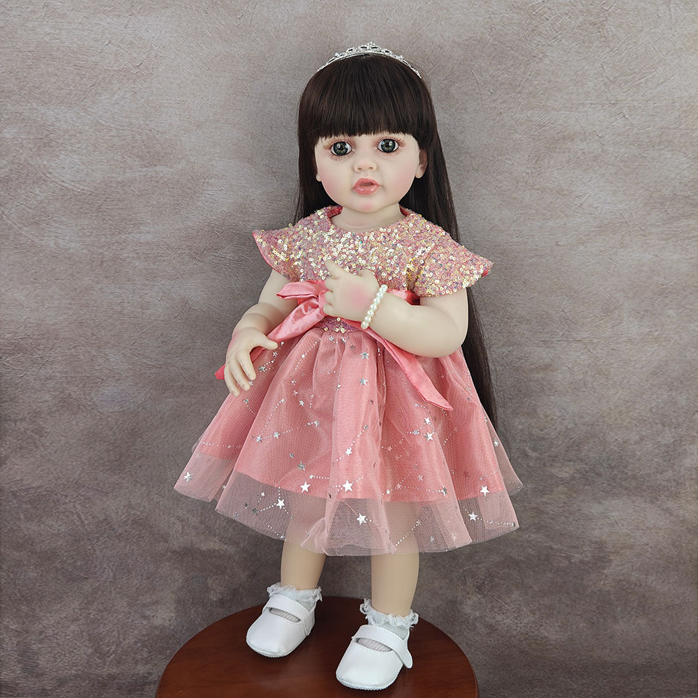 22-Zoll Full-Vinyl stehende Reborn-Kleinkindpuppen, verschiedene Designs zur Auswahl, Begleiterspielzeug für Kinder und erwachsene Hobbyisten
