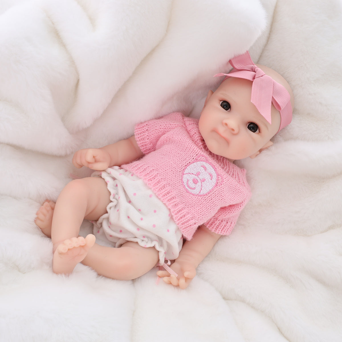 12 Zoll lebensechte Reborn-Babypuppe mit voll massivem Silikonkörper, realistische 3D-Haut mit Adern, handgefertigte Neugeborenenpuppe, perfektes Geburtstags- oder Weihnachtsgeschenk für kleine Mädchen