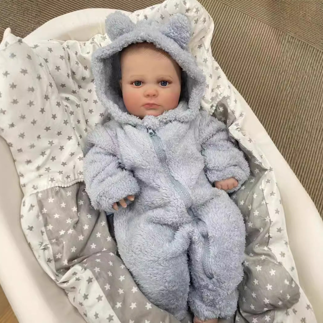 24 Zoll Reborn-Babypuppe, Neugeborenes mit Stoffkörper, süßes handgefertigtes Geschenk für Mädchen