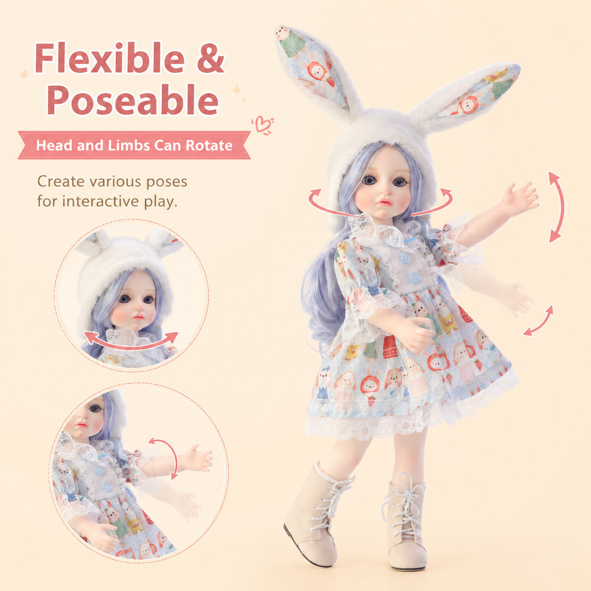 18 Zoll handgefertigte, lebensechte Reborn-Babypuppe mit Ganzkörper-Vinyl, realistischer 3D-Haut, Kinderspielzeug für kleine Mädchen