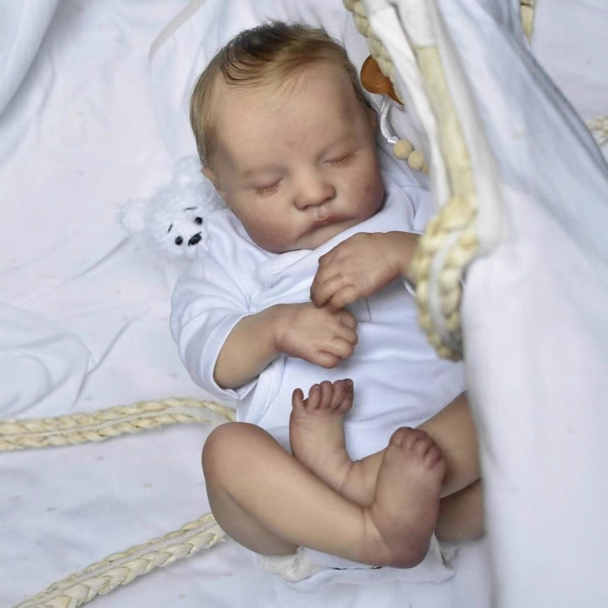 48 cm simulierte Baby-Reborn-Puppe aus Vollvinyl, 3D-Haut, Kindergeschenk