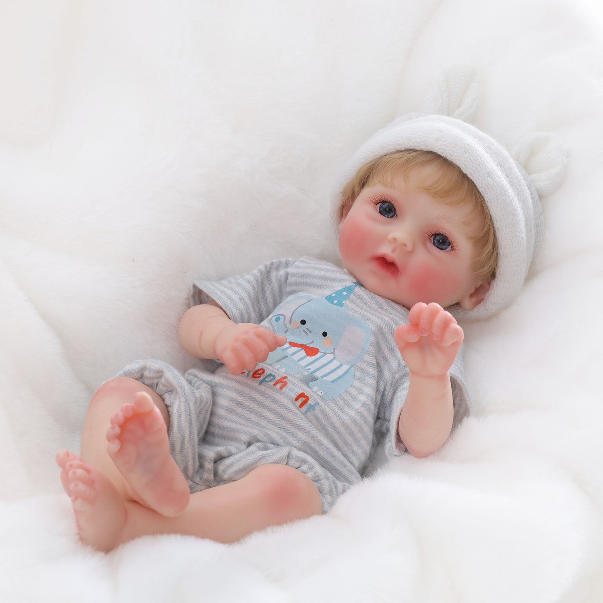 12 Zoll 30 cm Reborn-Puppe aus Vollsilikon mit implantiertem Haar, Simulations-Baby zum Umziehen