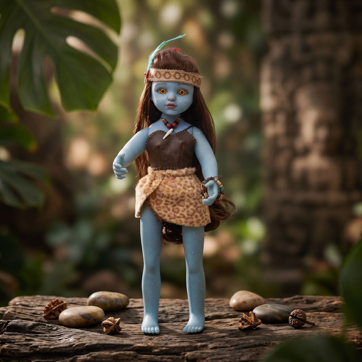 Sammelbare 18-Zoll-Avatar-Puppe mit Vollvinylkörper, Stammes-Outfit, Regaldekoration & Feiertags-Sammlergeschenk