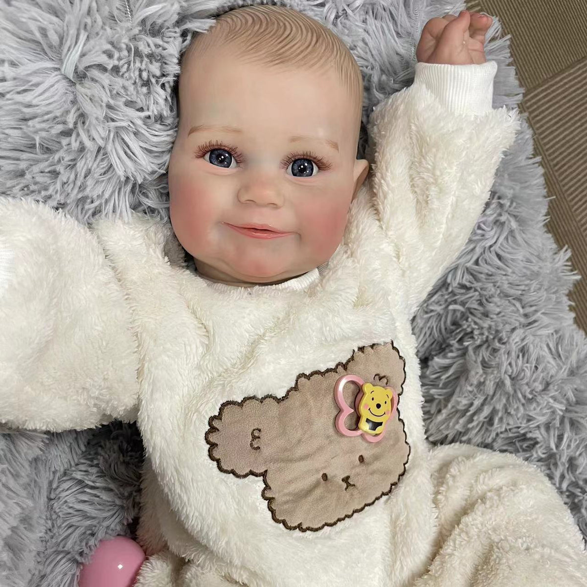 61 cm Reborn-Puppen mit Stoffkörper, weich, mit gemalten Haaren, neugeborene Babypuppen, Spielzeug für Mädchen, Reborn-Puppen