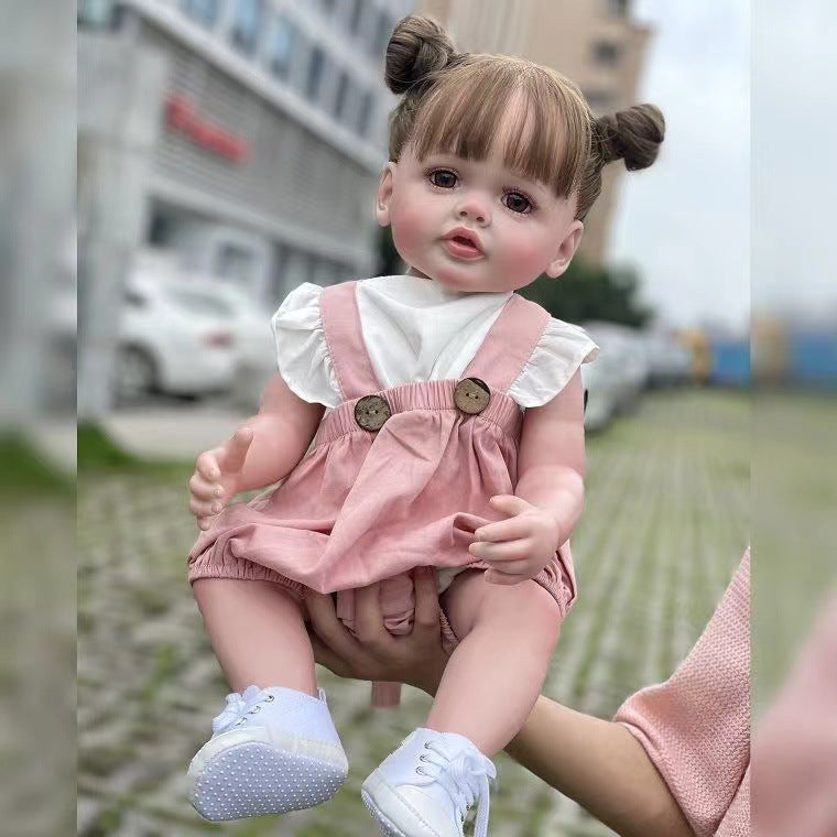 24 Zoll Voll-Vinyl Reborn Babypuppe handgefertigte lebensechte Betty 3D-Haut Sammler-Kunstpuppe Spielzeug für Kinder