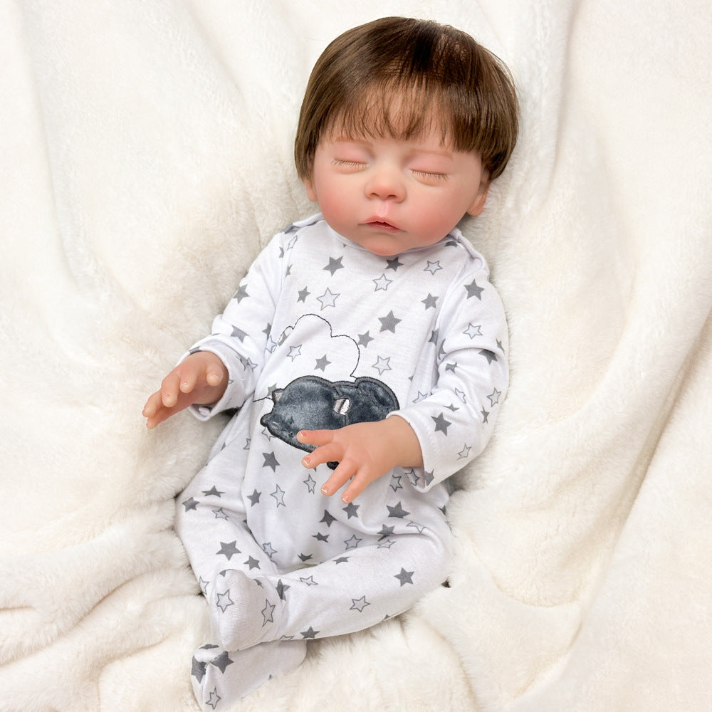 Sentimentales Weihnachtsgeschenk, 45 cm große Reborn-Puppe aus Vollvinyl, realistischer Baby-Begleiter für Kinder und Erwachsene