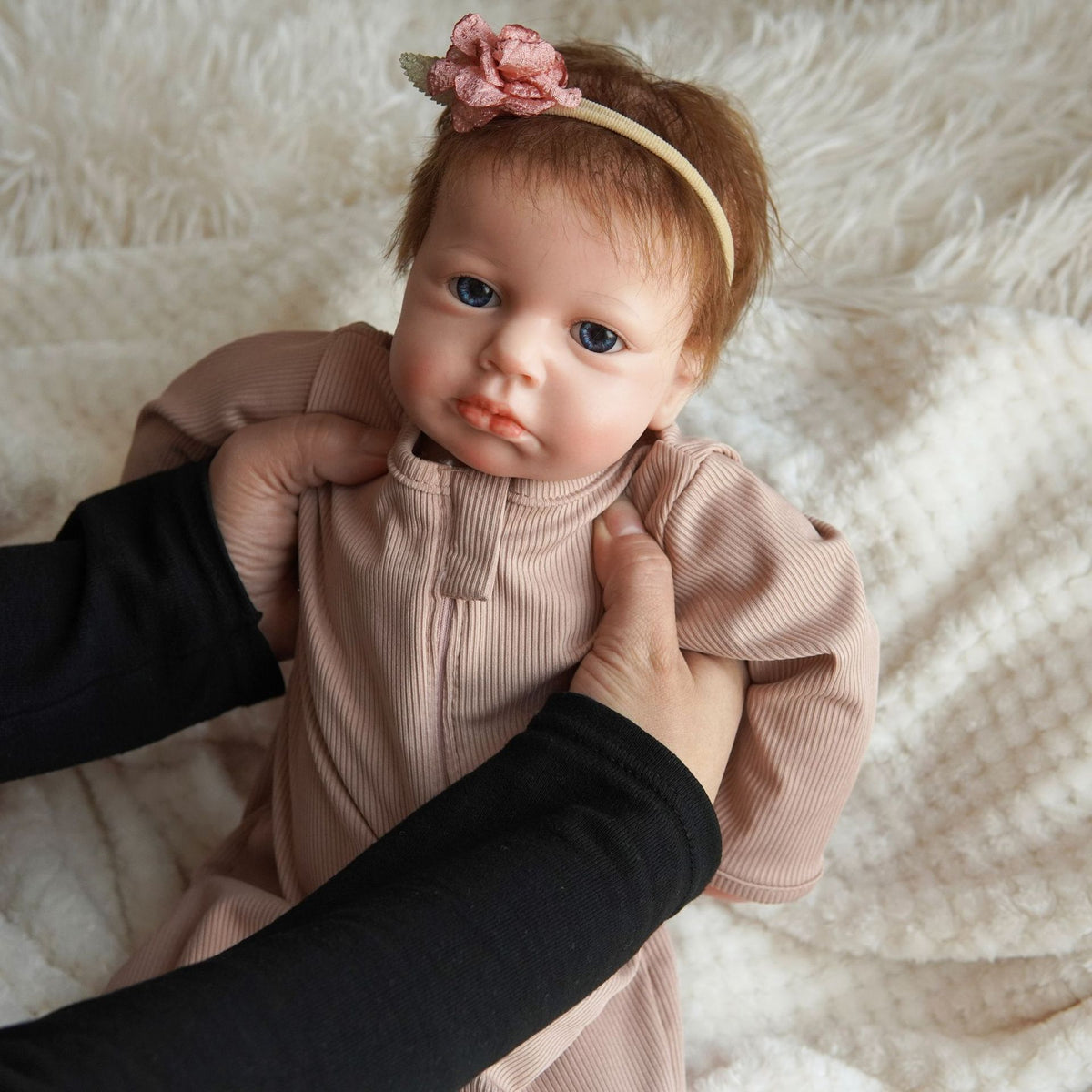 Echtes Hautgefühl 18 Zoll Vollsilikon Reborn-Puppe handgefertigtes Babyspielzeug für Kindergeburtstagsgeschenk