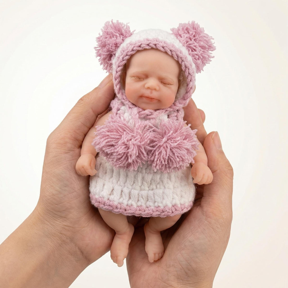 6 Zoll Micro Sleeping Full Silicone Mini Baby Reborn Puppe mit Fütterungszubehör Realistische Puppe