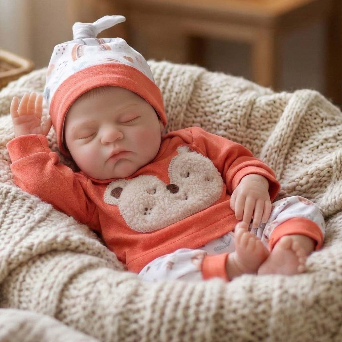 18 Zoll Reborn-Babypuppe im roten Outfit