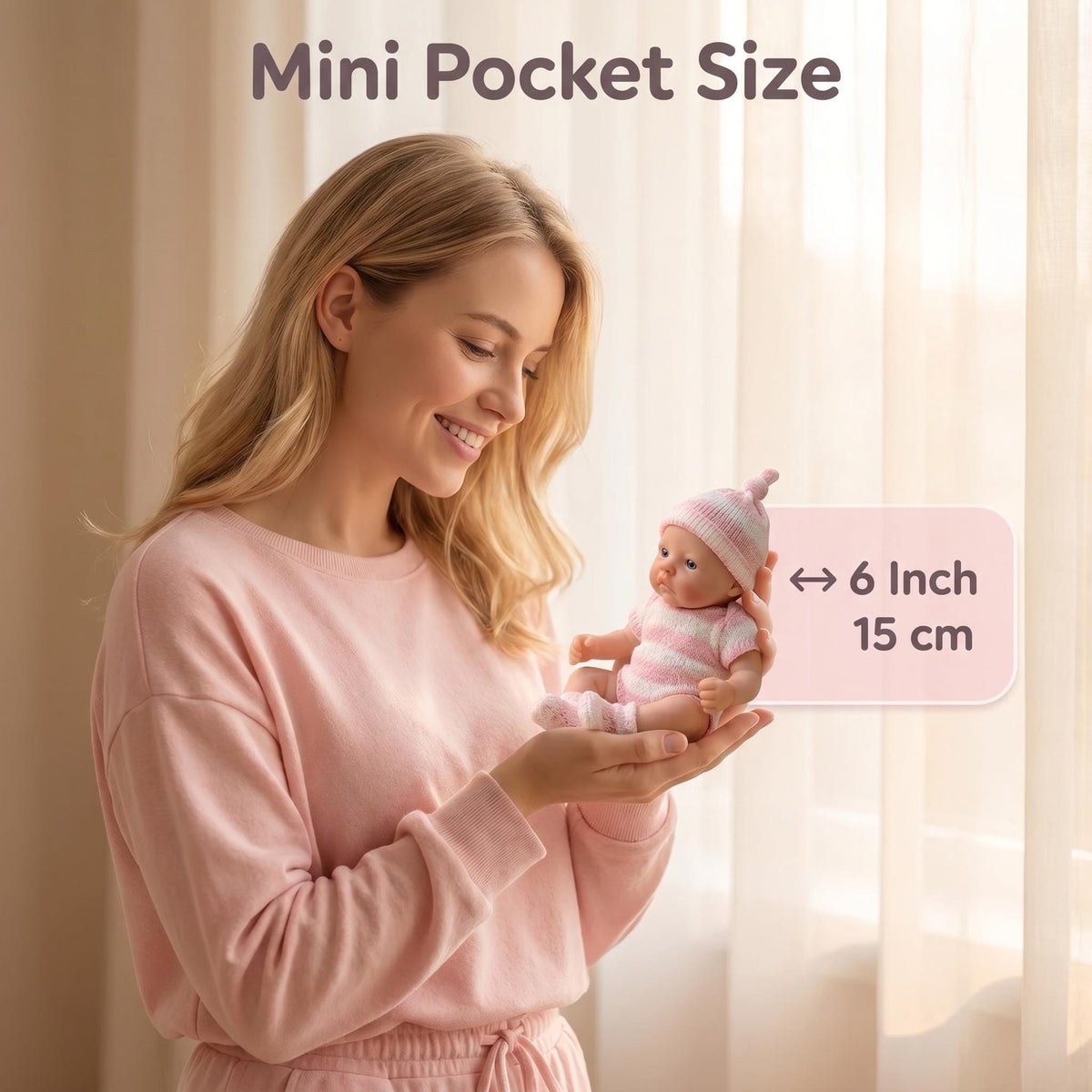 6-Zoll-Reborn-Puppe mit vollem Körper aus massivem Silikon, handgefertigt, hyperrealistische Haut mit Venentextur, künstlerische Sammlerpuppe