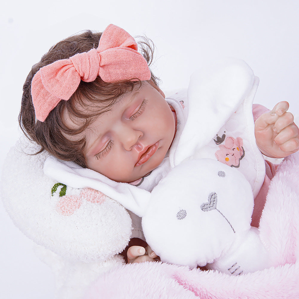 18-Zoll-Reborn-Puppe mit Stoffkörper und kompletter Kleidung, erstklassiges Weihnachtsgeschenk für Puppenliebhaber