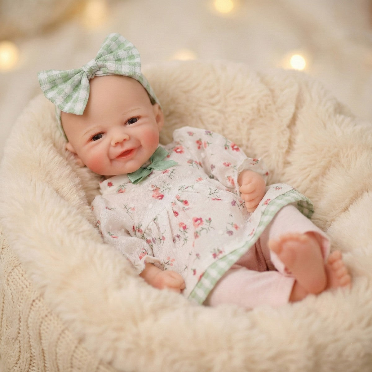 12-Zoll-Reborn-Puppe aus massivem Silikon mit Echtgefühl, 30 cm dehnbar, mit geschlossenen Augen, Glatzkopf-Simulations-Babypuppe