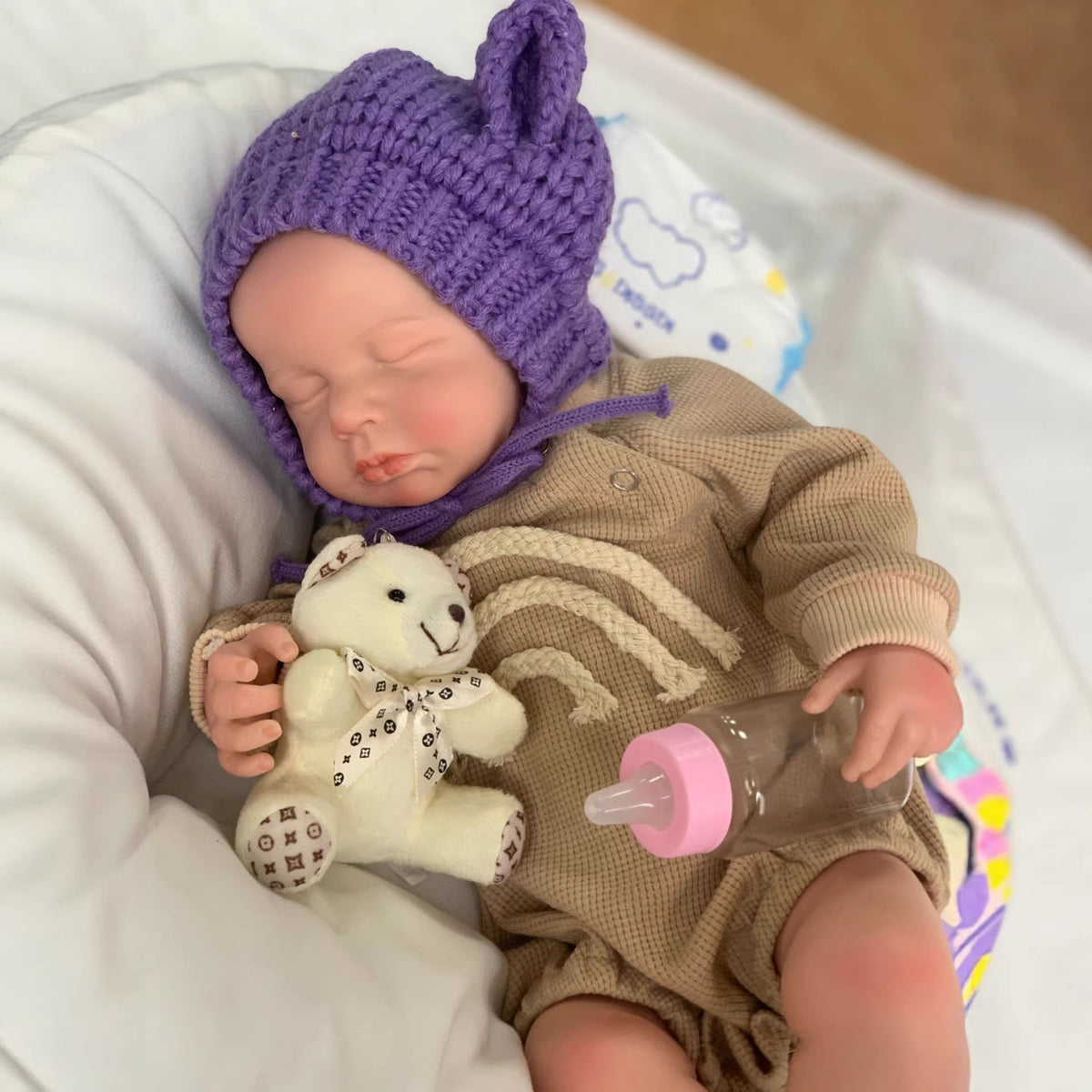 18 Zoll realistische Reborn-Puppe mit massivem Silikonkörper, handgefertigtes Spielzeug als Geschenk für Mädchen und Puppensammler