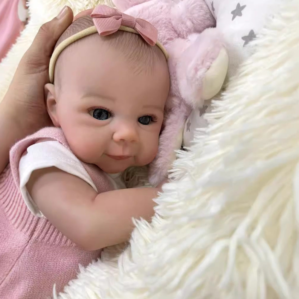 20 Zoll lebensechte Reborn-Babypuppe mit Stoffkörper, realistischer 3D-Haut, handgefertigte Neugeborenen-Spielpuppe für Mädchen