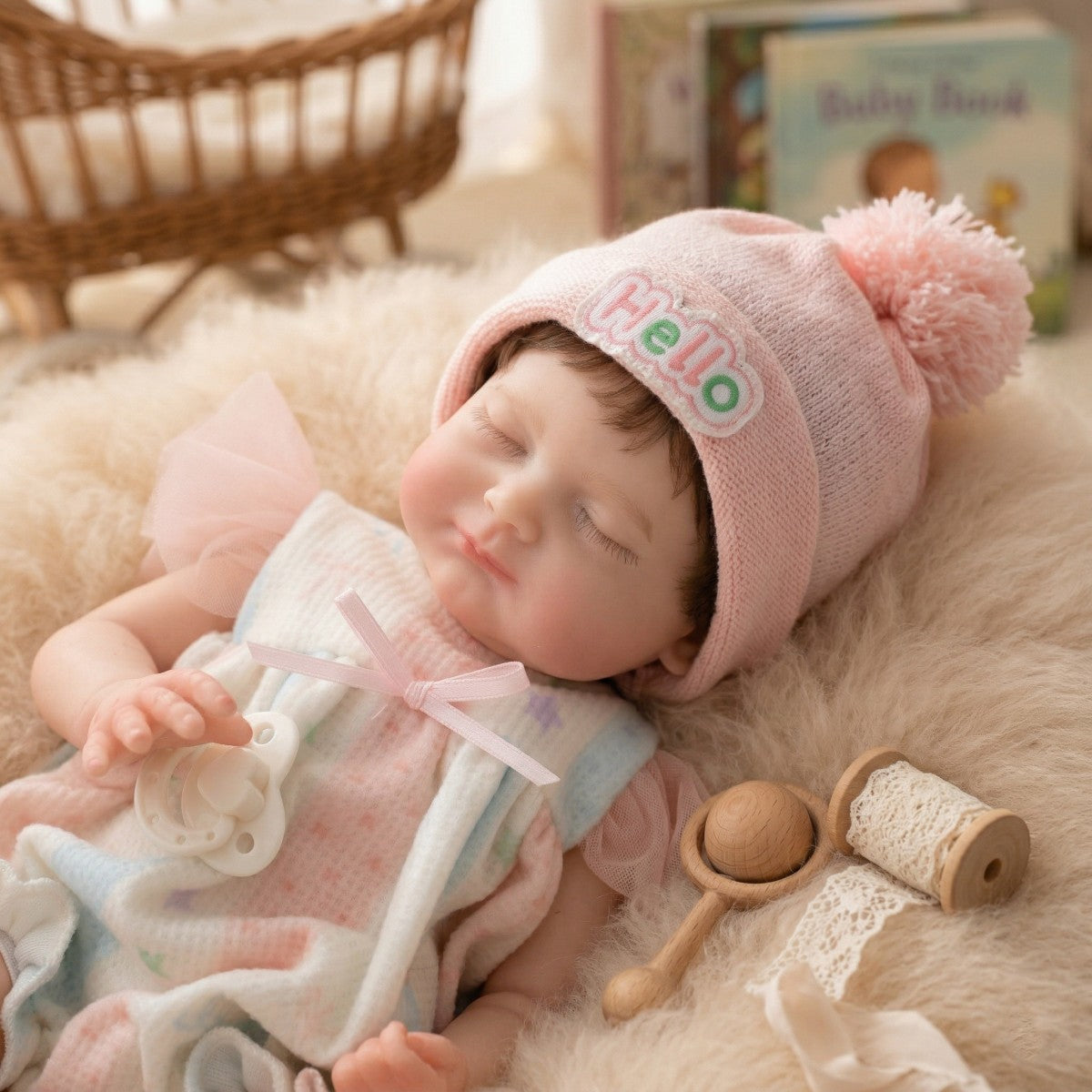 12-Zoll-Reborn-Puppe aus massivem Silikon, 30 cm, Simulationsbaby, echtes Hautgefühl, geschlossene Augen, umkleidbare Puppe