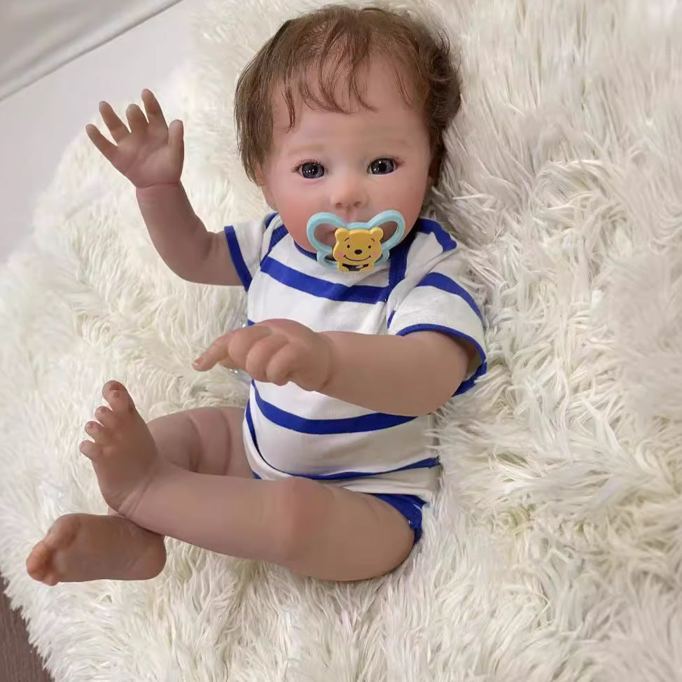 50 cm lebensechte Reborn-Babypuppe mit Stoffkörper, 3D-Haut, handgefertigte Puppe, Kinderspielzeug für Mädchen, Reborn-Puppen