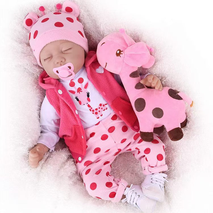 Schlafende Reborn-Puppe, 22 Zoll, mit Stoffkörper, in verschiedenen Ausführungen, Festtagsgeschenk-Spielzeug & Sammlergeschenk für Mädchen