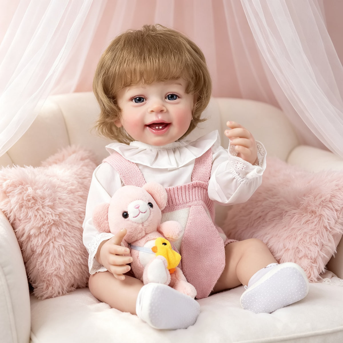 22 Zoll lebensechte Reborn-Puppe mit Ganzkörper-Vinyl, herzlicher Begleiter, die perfekte Geschenkidee für Feiertage und Geburtstage
