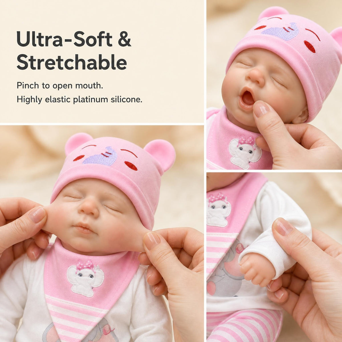 16 inch Reborn Baby Dolls Toy Lifelike Asleep Newborn Babies Close Eyes Doll Birthday Gift