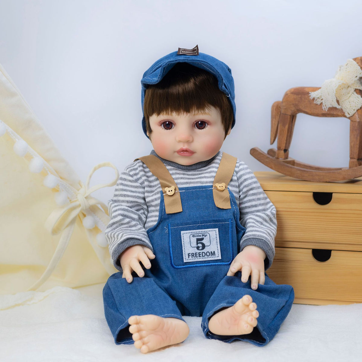 18-Zoll-Reborn-Babypuppe aus Vollvinyl, ideales Überraschungsgeschenk für die Feiertage, bezauberndes Erinnerungsstück für Geburtstagsfeiern und die gemeinsame Zeit mit der Familie