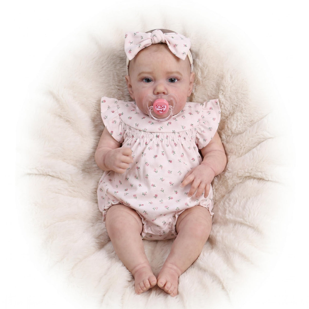 Lebensechte Reborn-Mädchenpuppe, 22 Zoll (ca. 56 cm), mit Stoffkörper, perfekte Überraschungsgeschenkidee für Weihnachten, Thanksgiving, Geburtstag und als Geschenk für das ganze Jahr