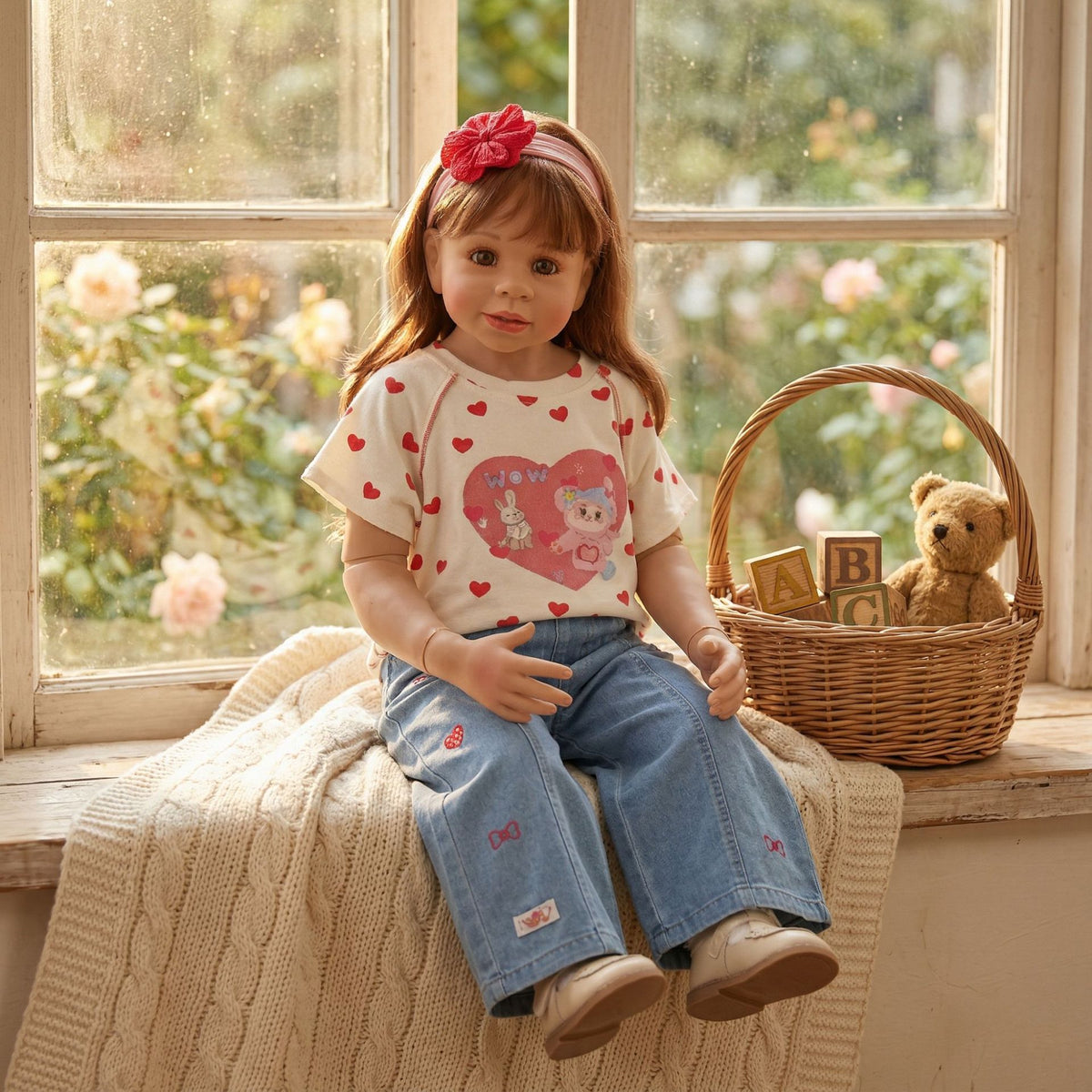 100 cm große 4-6-jährige Mädchenpuppe, hochrealistische BJD-Gelenkpuppe