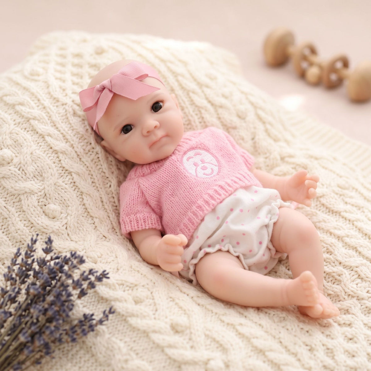 12 Zoll lebensechte Reborn-Babypuppe mit voll massivem Silikonkörper, realistische 3D-Haut mit Adern, handgefertigte Neugeborenenpuppe, perfektes Geburtstags- oder Weihnachtsgeschenk für kleine Mädchen