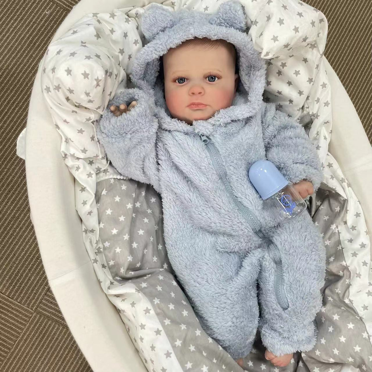24 Zoll Reborn-Babypuppe, Neugeborenes mit Stoffkörper, süßes handgefertigtes Geschenk für Mädchen