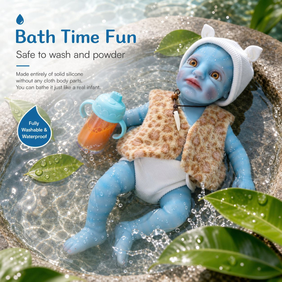 12 Zoll Avatar Reborn-Puppen, vollmassive Silikon-Simulationsspielpuppe als Geschenk, Avatar-Hautfarbe