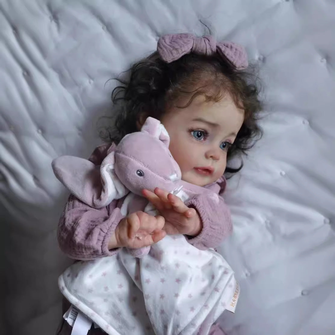 24 Zoll Reborn Puppen mit Stoffkörper lebensechte Puppe Geschenk für Damen und Mädchen