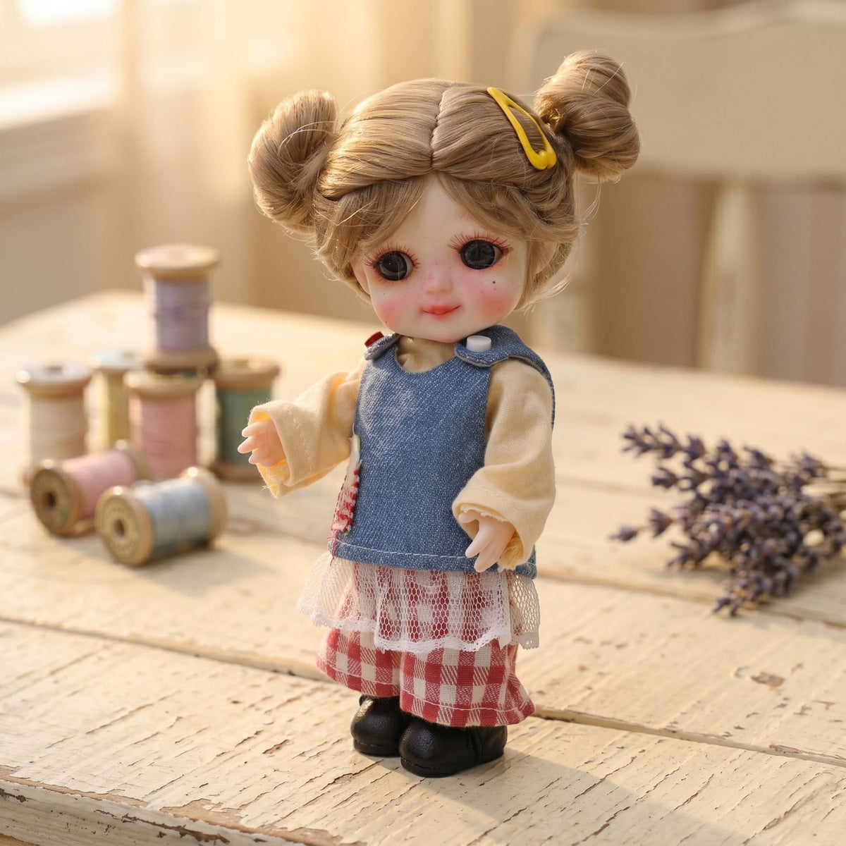 6-Zoll-Miniatur mit Vollkeramikkörper, handgefertigte Kleidung, Tischdekoration für Puppensammler