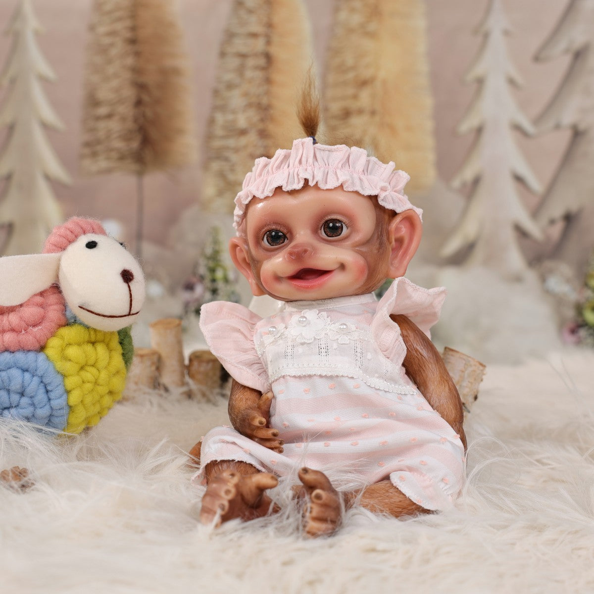 13 Zoll Ganzkörper-weiche Silikon realistische Reborn-Babypuppe massive Affen-Silikonpuppe handgefertigtes hochwertiges Spielzeug Kindergeschenk