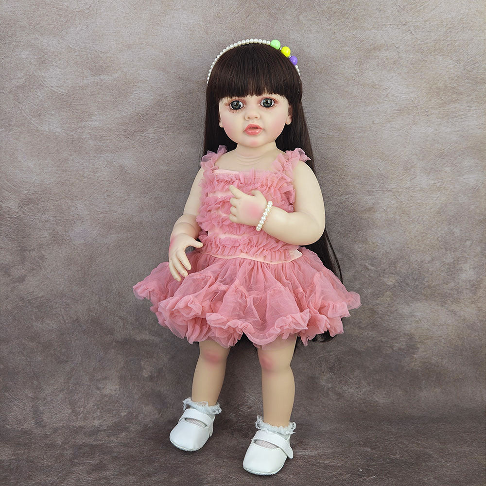 22-Zoll Full-Vinyl stehende Reborn-Kleinkindpuppen, verschiedene Designs zur Auswahl, Begleiterspielzeug für Kinder und erwachsene Hobbyisten