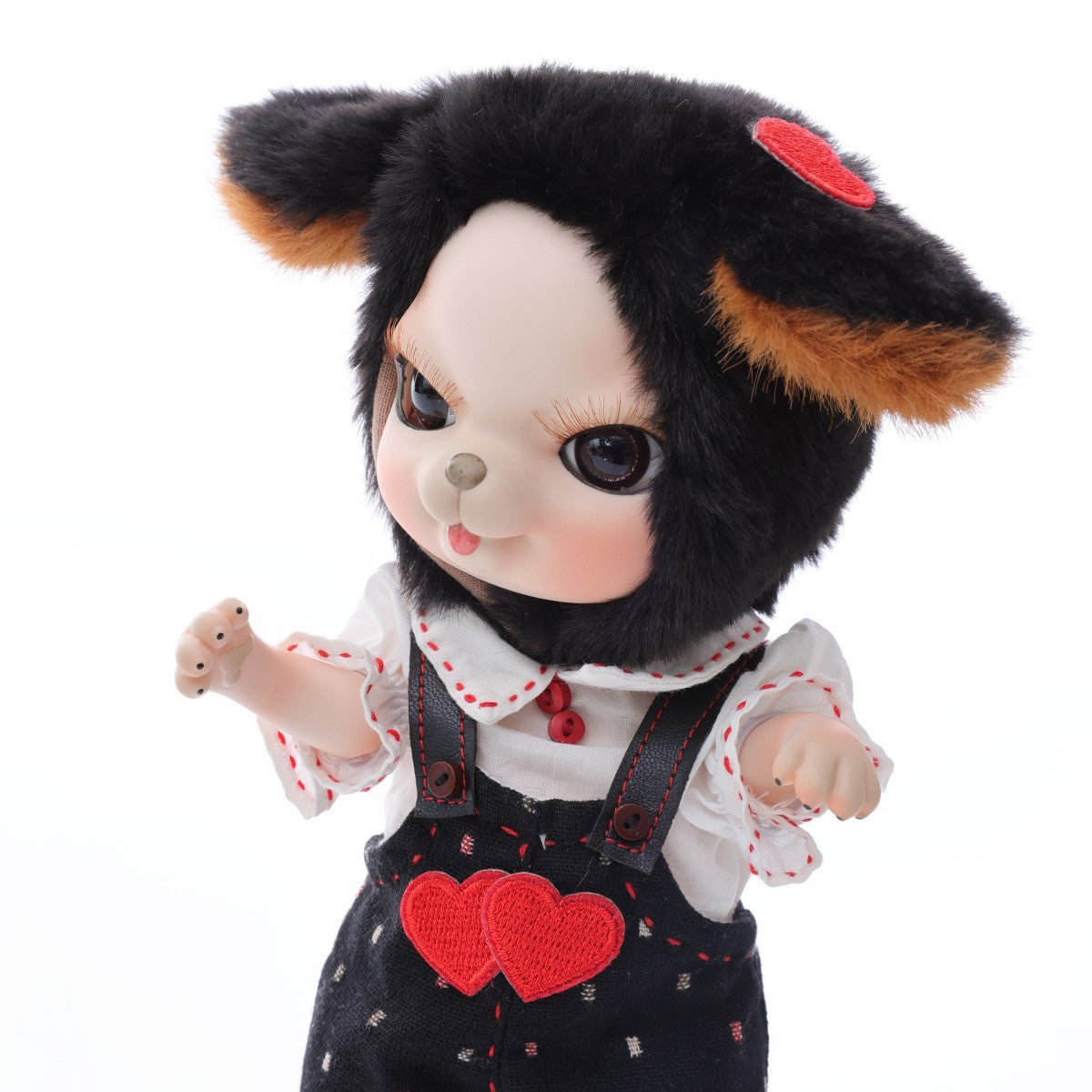 Entzückende 25 cm große Porzellan-Anziehpuppe (BJD) als schwarzes Kaninchen