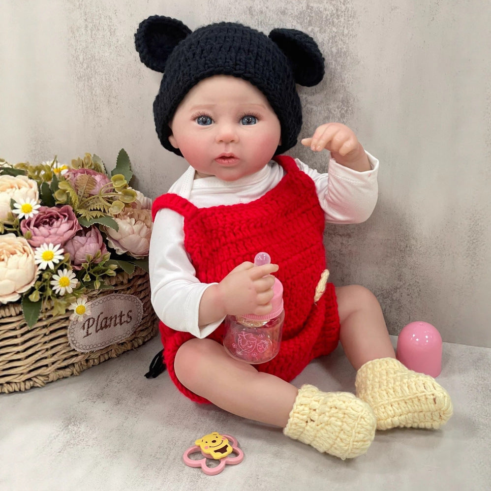 50 cm 3D-Reborn-Puppe aus Vollvinyl mit realistischer Hautfarbe, Geschenk für Kinder