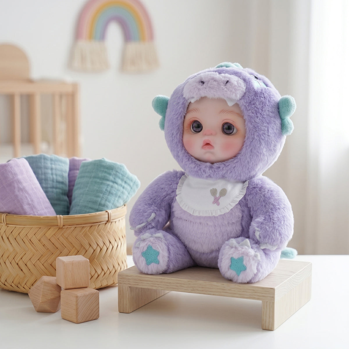 15 cm Vinyl-Plüschpuppen-Anhänger, Spielzeugpuppe mit simuliertem Babygesicht, 6 Zoll