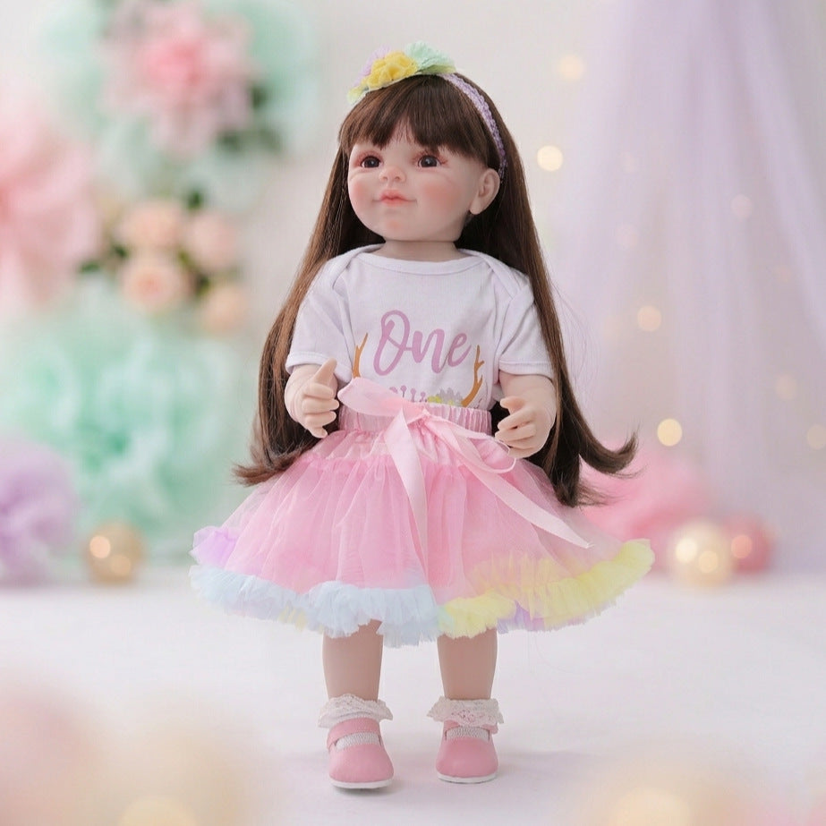 22 Zoll große stehende Reborn-Kleinkindpuppe mit Ganzkörper-Vinyl für Geschenke