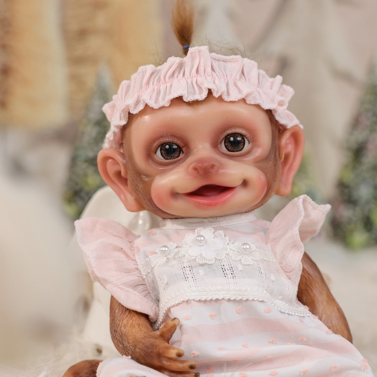 13 Zoll Ganzkörper-weiche Silikon realistische Reborn-Babypuppe massive Affen-Silikonpuppe handgefertigtes hochwertiges Spielzeug Kindergeschenk