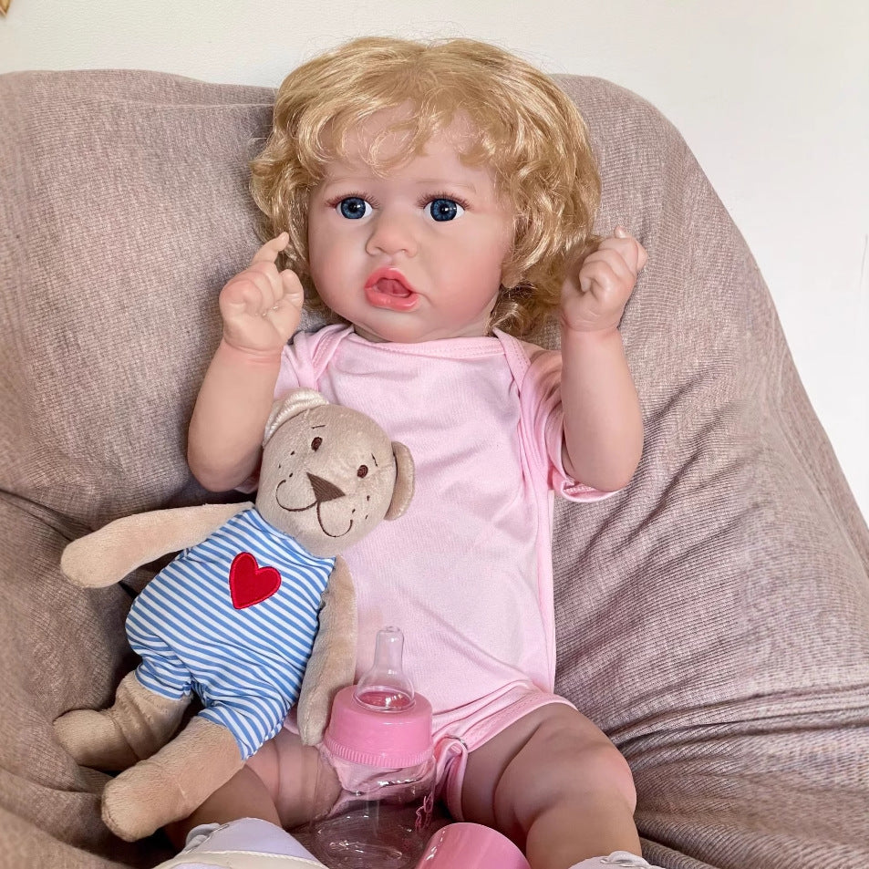 50 cm simulierte Baby-Reborn-Puppe aus Vollvinyl Saskia, Geschenk für Kinder