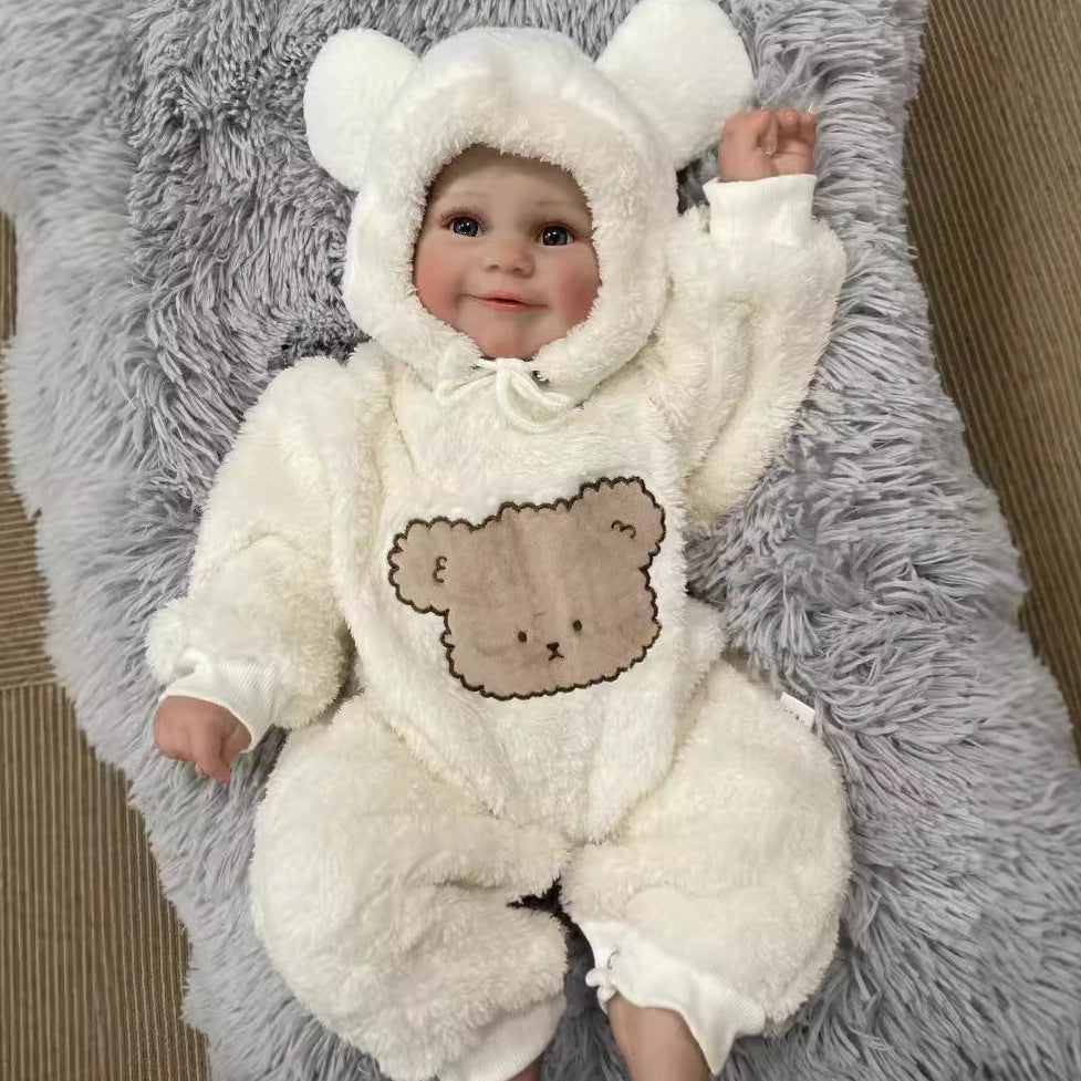 61 cm Reborn-Puppen mit Stoffkörper, weich, mit gemalten Haaren, neugeborene Babypuppen, Spielzeug für Mädchen, Reborn-Puppen