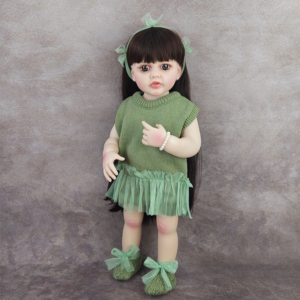 22-Zoll Full-Vinyl stehende Reborn-Kleinkindpuppen, verschiedene Designs zur Auswahl, Begleiterspielzeug für Kinder und erwachsene Hobbyisten