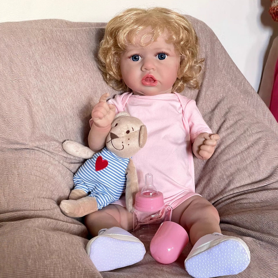 50 cm simulierte Baby-Reborn-Puppe aus Vollvinyl Saskia, Geschenk für Kinder