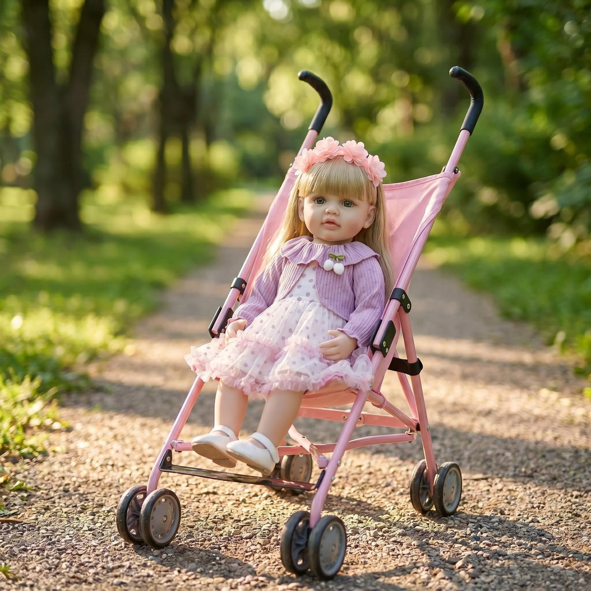 Lebensechtes blondes Mädchen, 56 cm, mit Ganzkörper-Vinyl, therapeutisches Begleitspielzeug, geeignet für jeden Anlass, als Geschenküberraschung